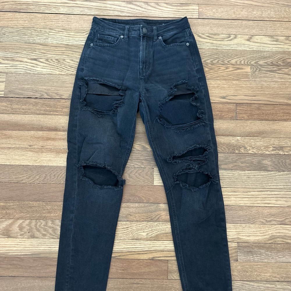 American Eagle Outfitters Black Distressed Men Jeans